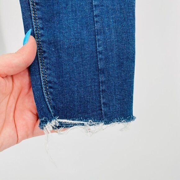 Old Navy Size 6 Medium Wash Raw Hem Rockstar Super Skinny Ankle Mid Rise Jeans - Picture 5 of 9